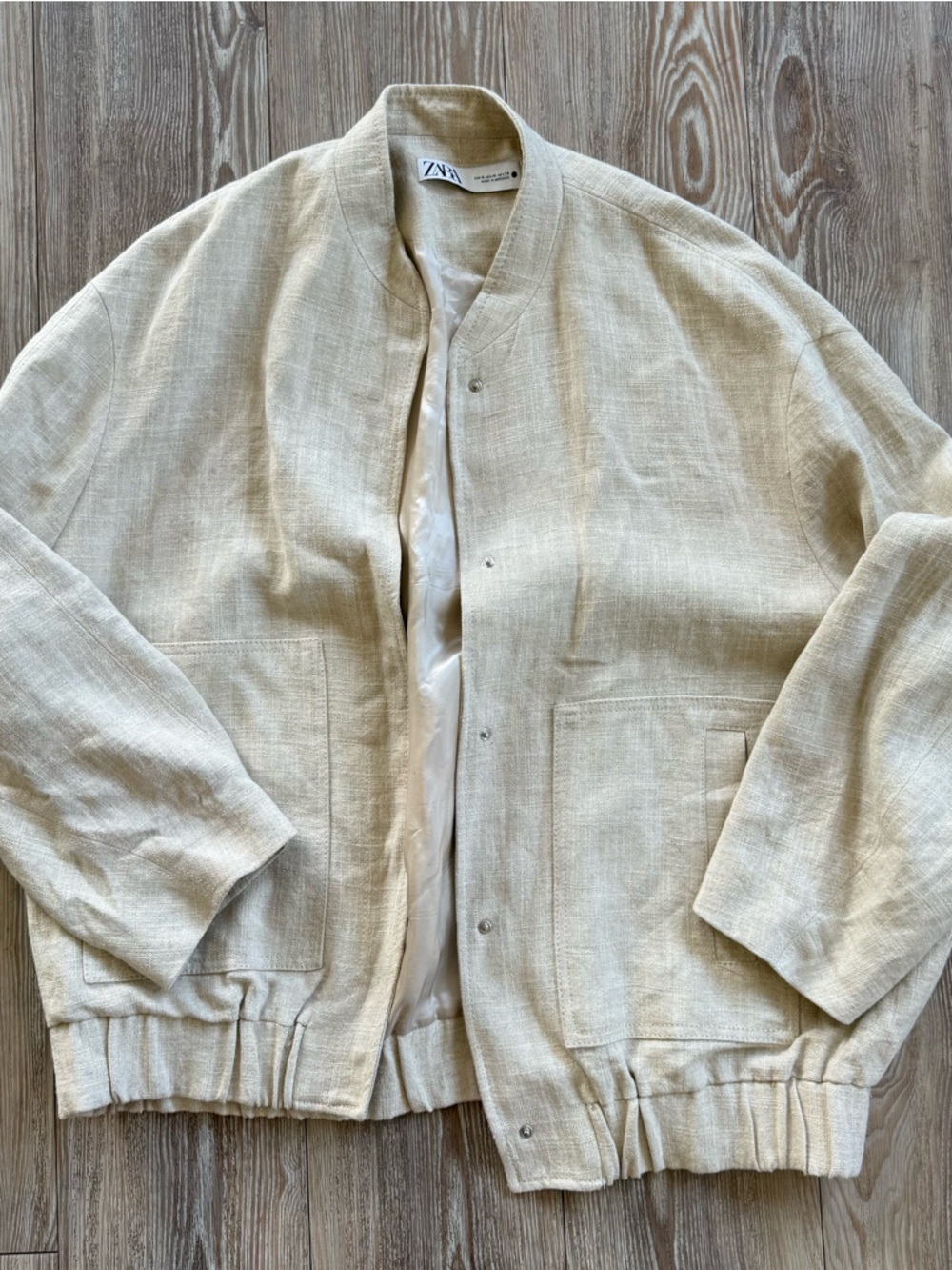 Zara linen bomber jacket
